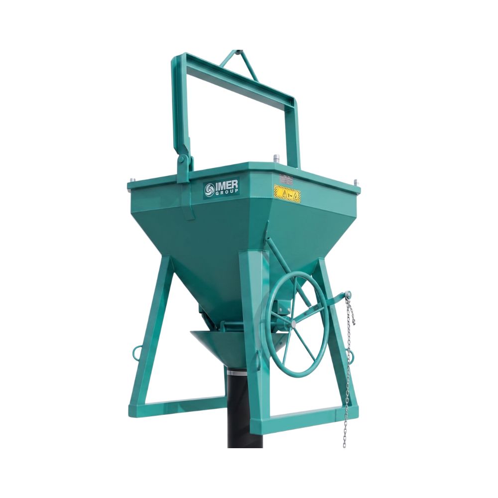 Benne BCE-150V / 1500 L à tuyau + entonnoir + volant - IMER - 070209BCE150V