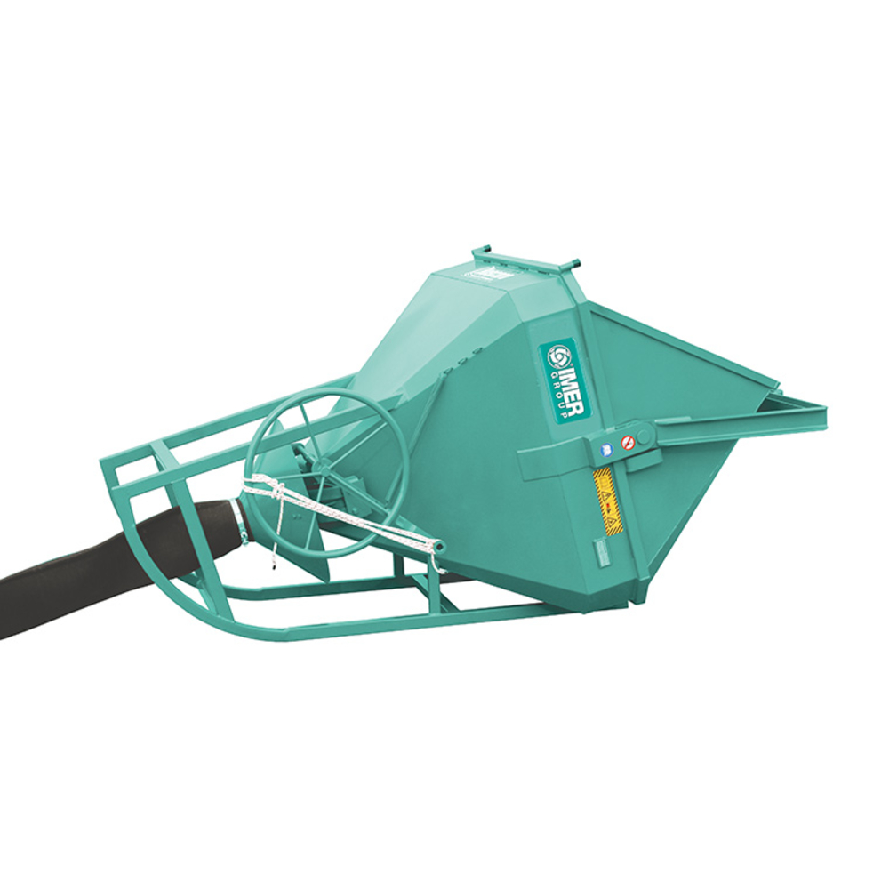 Benne couchée BC-80V / 800L à tuyau + entonnoir + volant - IMER - 070211BC080V