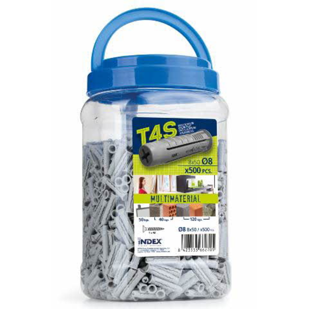 BOITE INDEX DE 1-CHEVILLE NYLON QUADRUPLE EXPANSION FILETAGE M10 Ø 10 MM L 50 MM -TN4S10EP