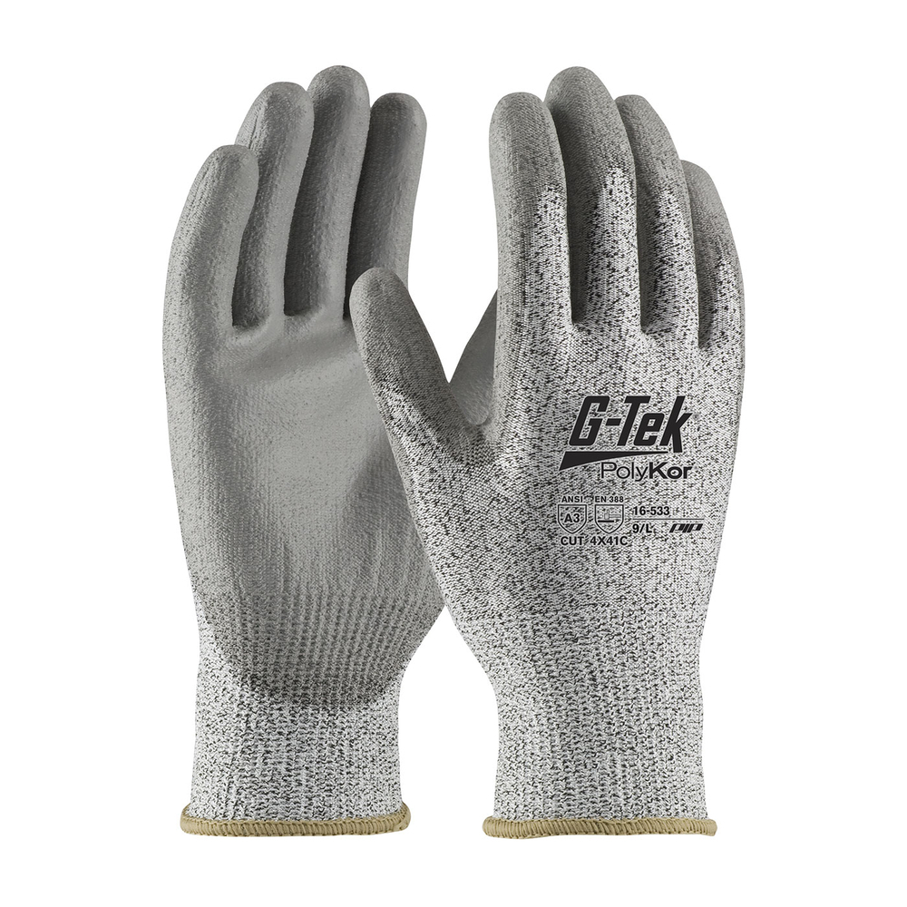 Gants doublure enduction polyurethane PolyKor poivre et sel  G-TEK - 16-533
