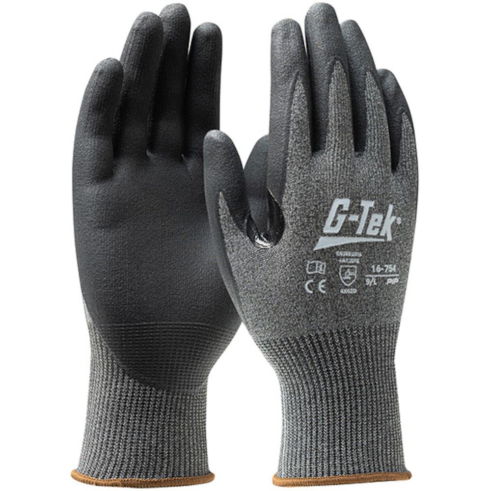 Gants doublure XREY enduction nitrile mousse Gris foncé  G-TEK - 16-754