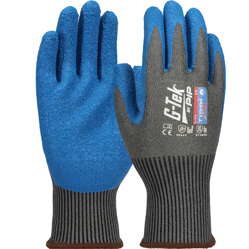 Gants doublure XREY latex crêpé Typhan bleu  G-TEK - 16-836