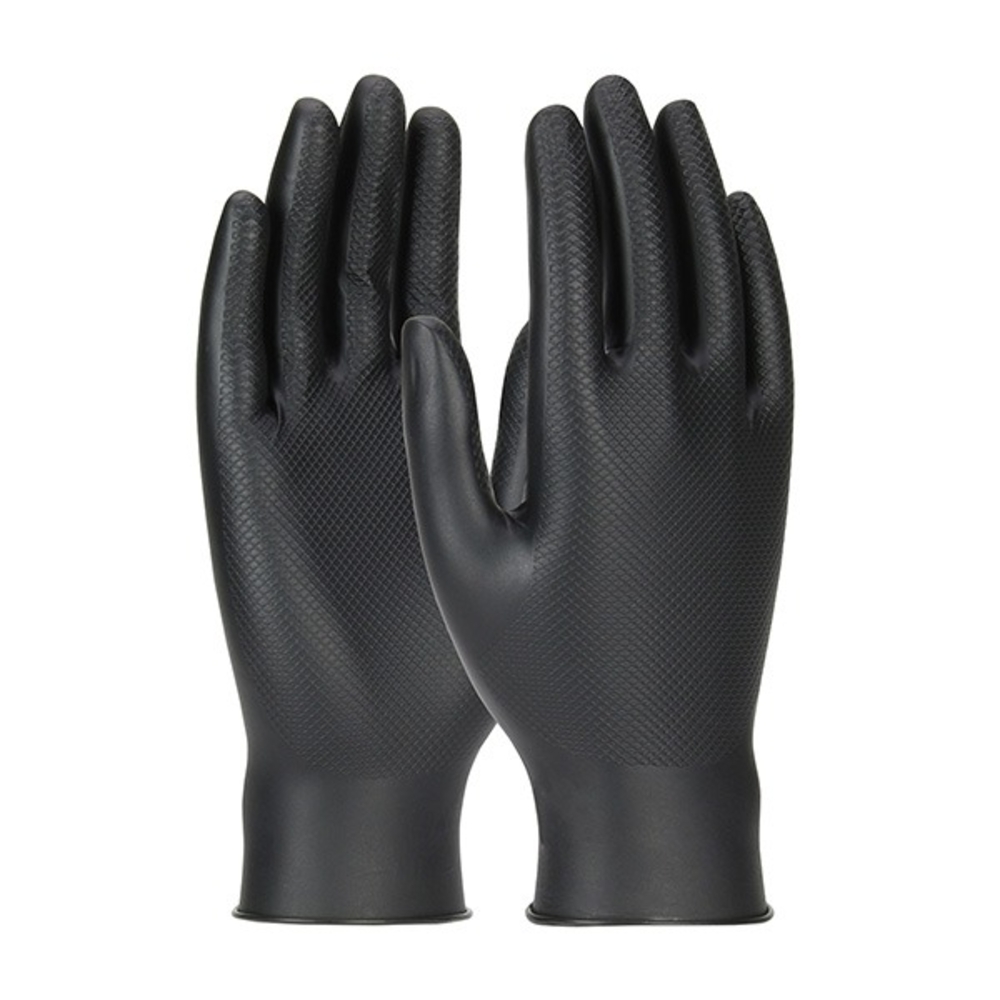 Gant nitrile à usage prolongé finition en écailles Grippaz Skins noir  PIP - 246BK