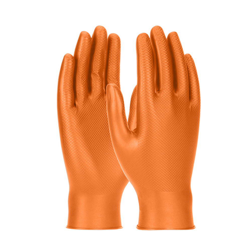 Gant nitrile usage prolongé finition en écailles Grippaz Skins orange  PIP - 246OR