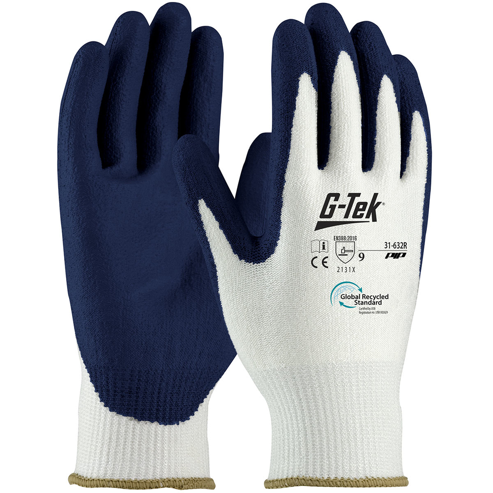 Gants doublure plastique latex microsurface 3RX blanc  G-TEK - 31-632R