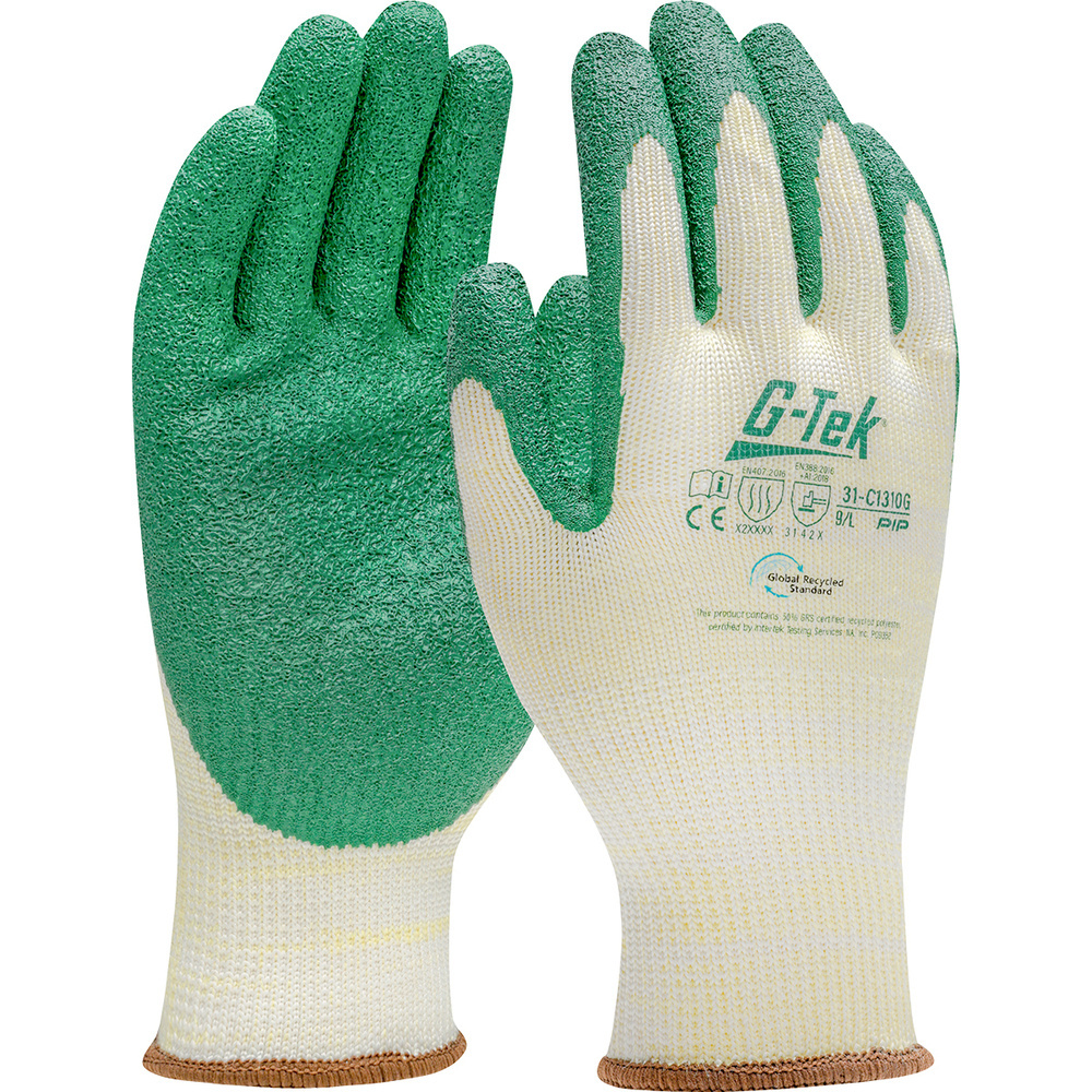 Gants doublure plastique latex crêpé blanc  G-TEK - 31-C1310G