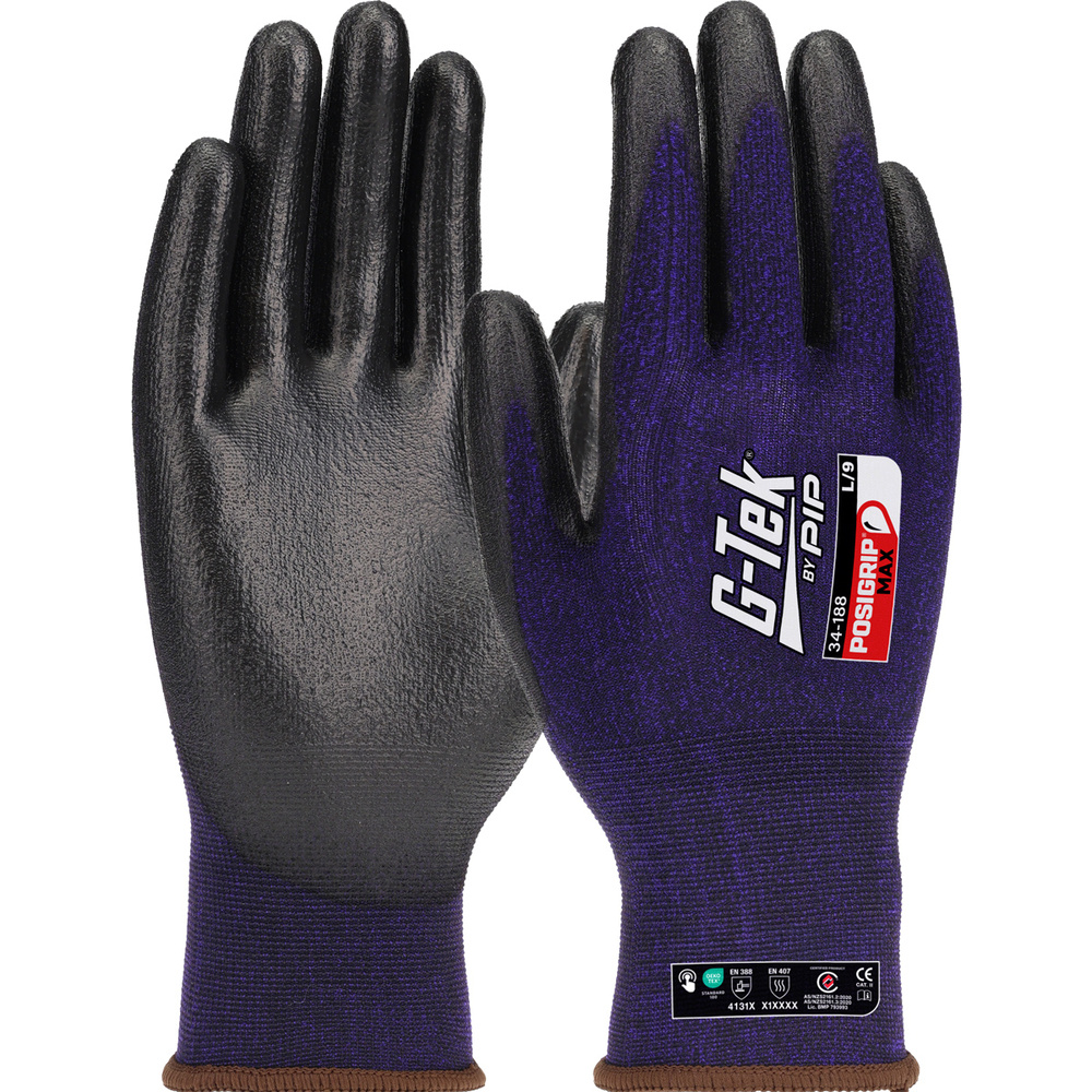 Gants doublure nylon/spandex Posigrip Max pourpre  G-TEK - 34-188