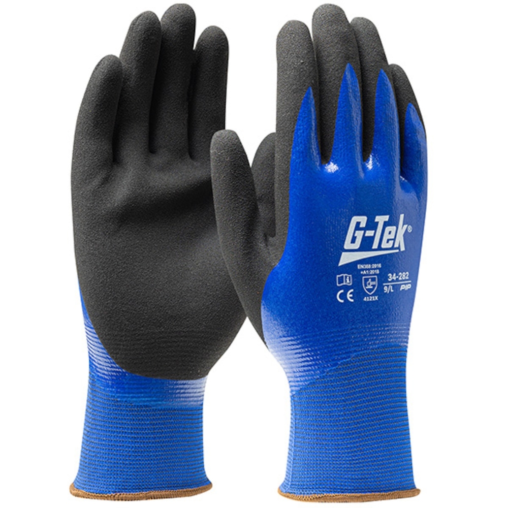 Gants doublure nylon/spandex double enduction nitrile  G-TEK - 34-282