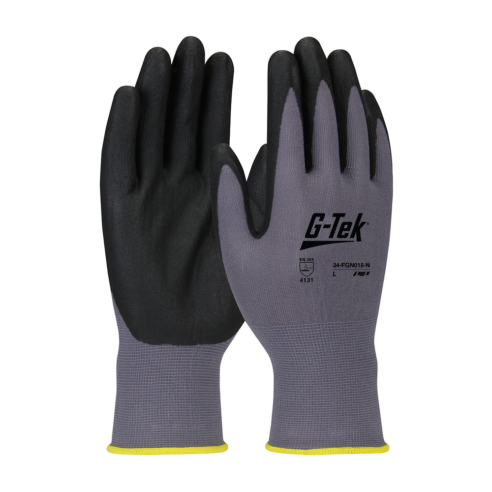Gants doublure nylon nitrile mousse oeko tex gris  G-TEK - 34-FGN018/N