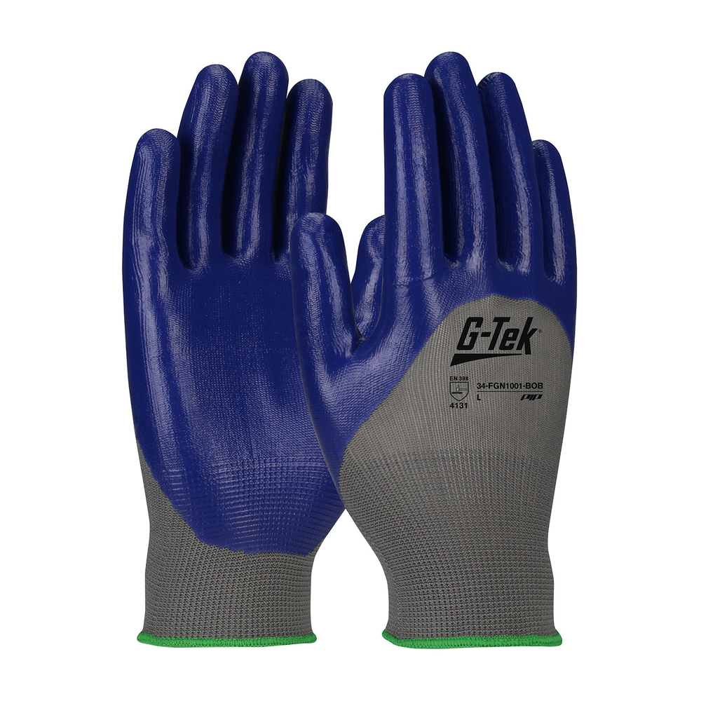Gants doublure polyester nitrile gris - G-TEK  34-FGN1001/BOB