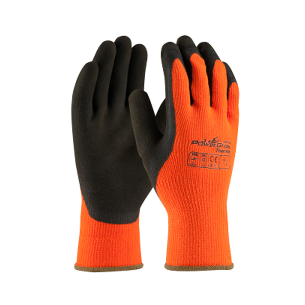 Gants de travail PowerGrab thermiques en tricotés Orange HV  G-TEK - 41-1400