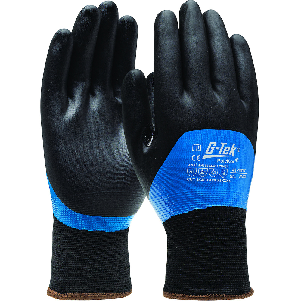 Gants doublure acrylique nitrile mousse PolyKor noir  G-TEK - 41-1417