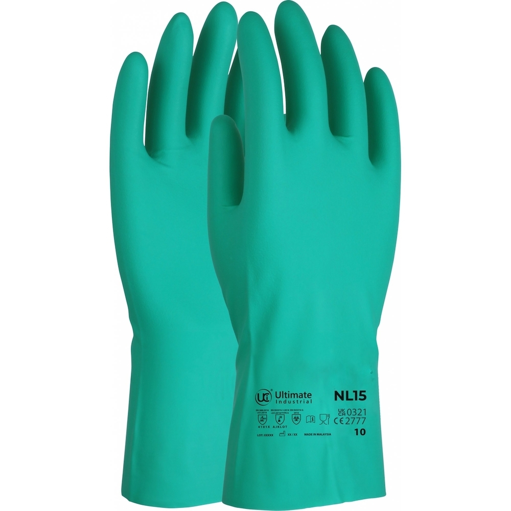 Gants NITRA doublure floquée vert  UCI - G/NITRA/GN