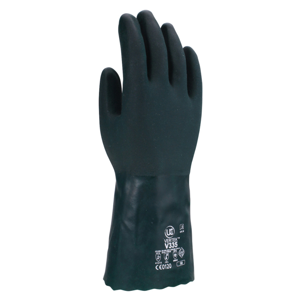 Gants V335 PVC double trempage gantelet vert  UCI - G/V335