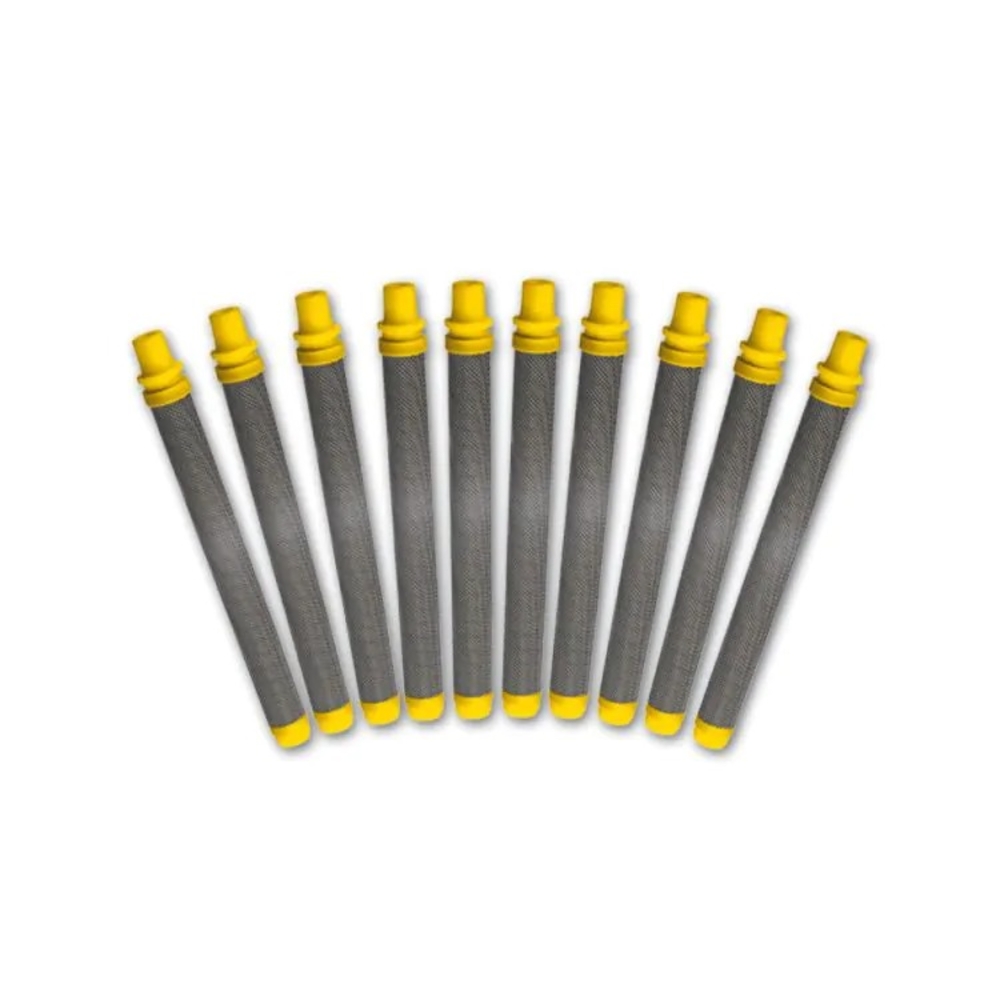 Filtre crosse jaune 100 mailles pour pistolets Airless - par 10 - WAGNER - 97023