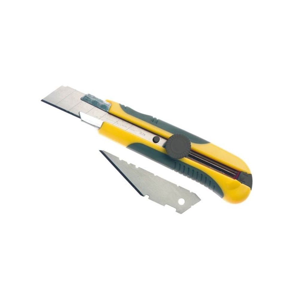 CUTTER BIMATIÈRE 25 MM 1 LAME DROITE À CASSER ET 1 LAME TRAPÉZOÏDALE - JOUANEL INDUSTRIE - CUT252L