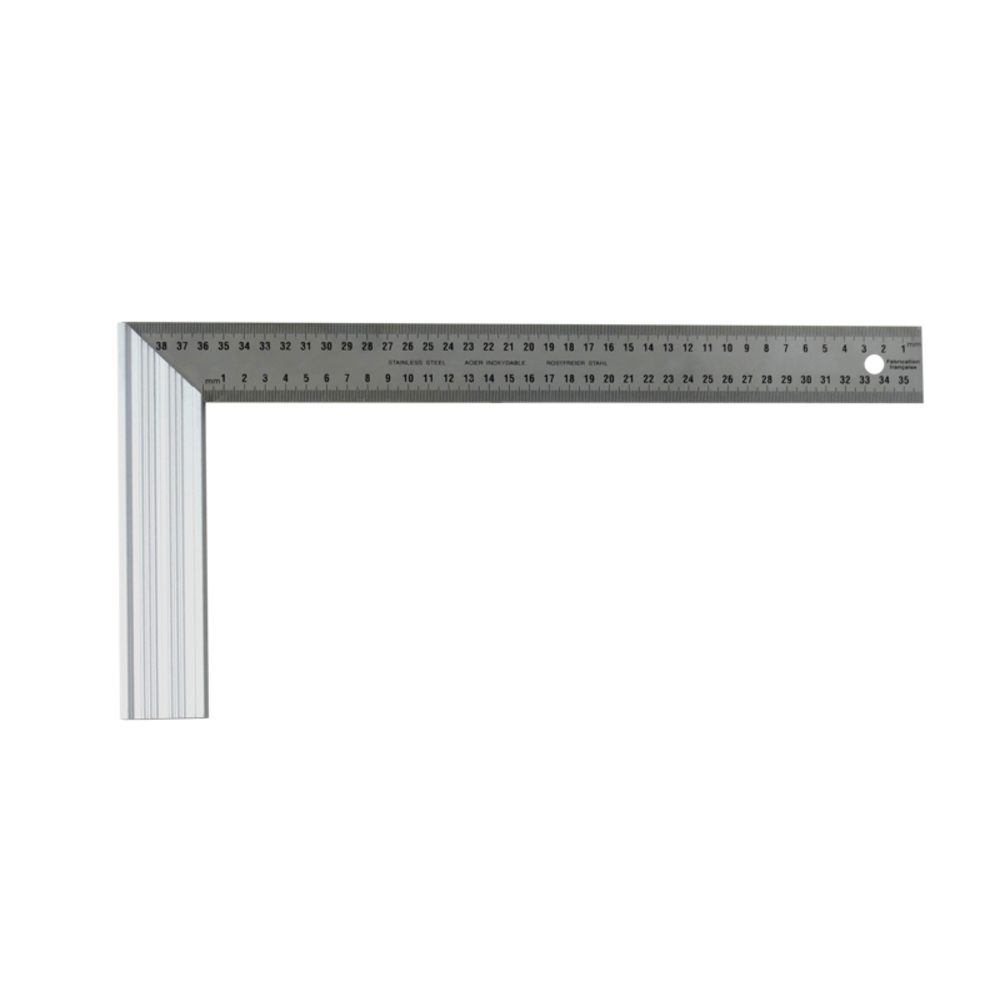 ÉQUERRE À DOSSET ALU RÈGLE EN INOX GRAVÉ 400 MM - JOUANEL INDUSTRIE - EQDO