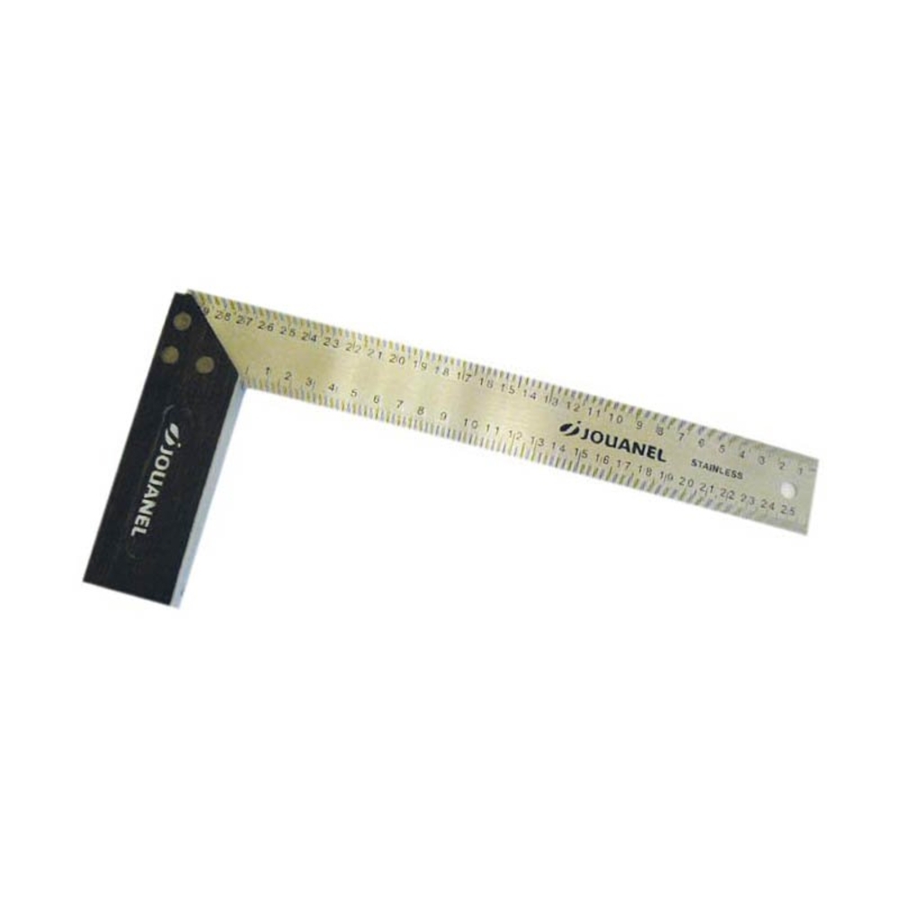 ÉQUERRE À DOSSET BOIS RÈGLE EN INOX GRAVÉ 300 MM - JOUANEL INDUSTRIE - EQDO300B