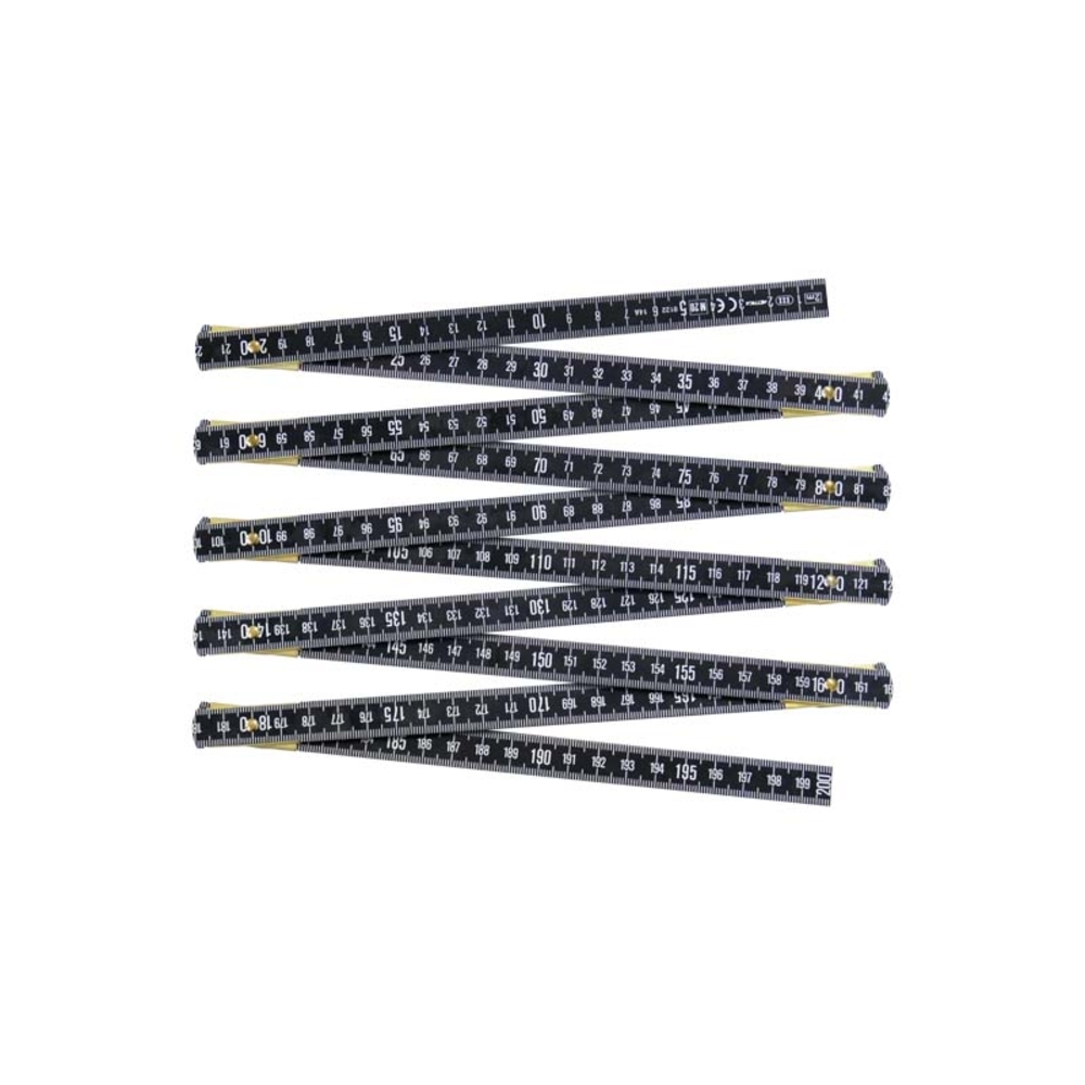 MESURE PLIANTE EN DURAL GRADUATION INEFFAÇABLE 2 M FINITION NOIR - JOUANEL INDUSTRIE - MA2N