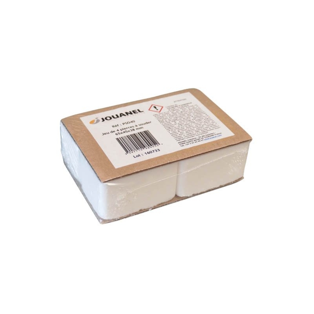 LOT DE 4 PIERRES À SOUDER AMMONIACALE 65 X 45 X 40 MM - JOUANEL INDUSTRIE - PSO40