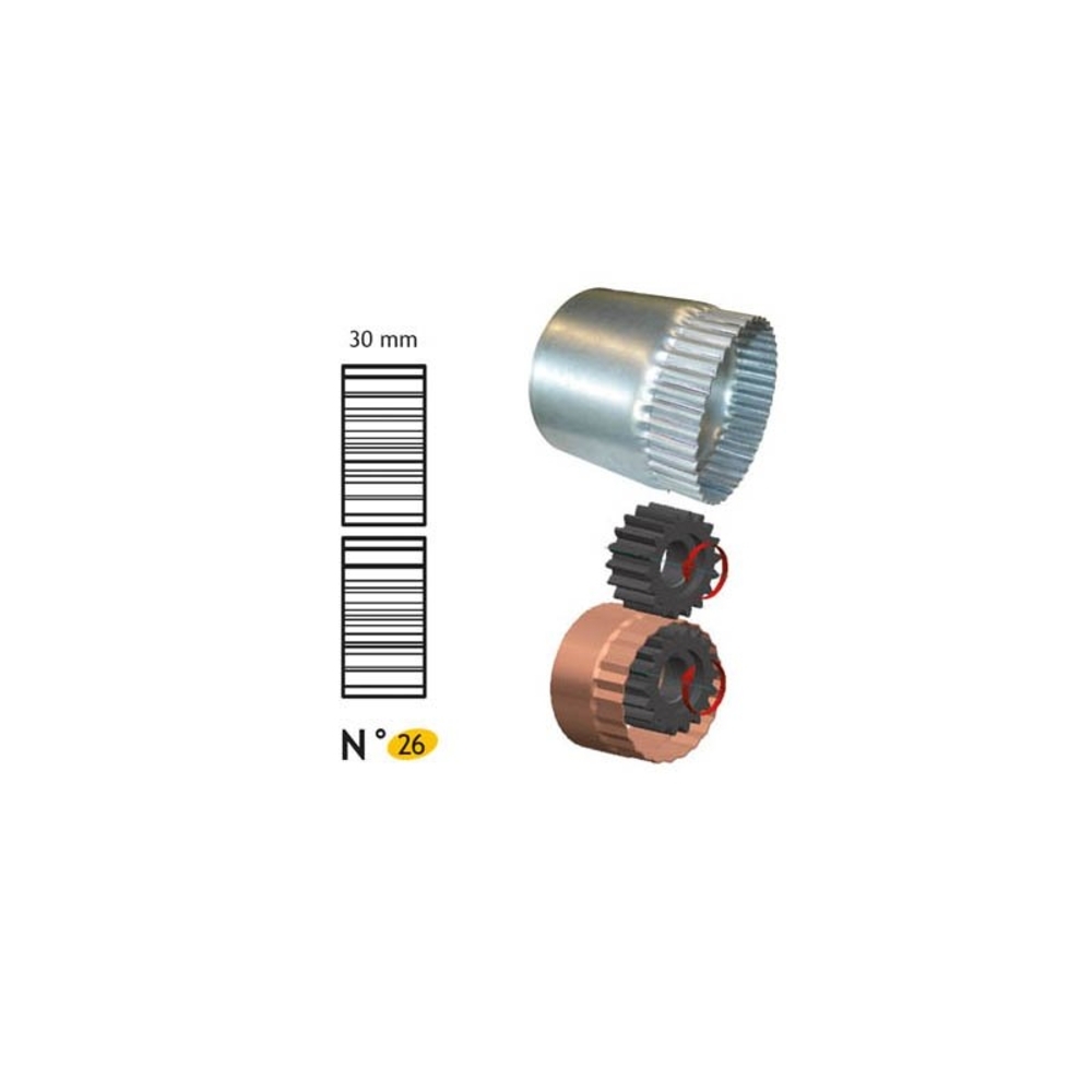 JEU DE MOLETTES N° 26 POUR BORDEUSE SB3 - JOUANEL INDUSTRIE - SB3MOL26