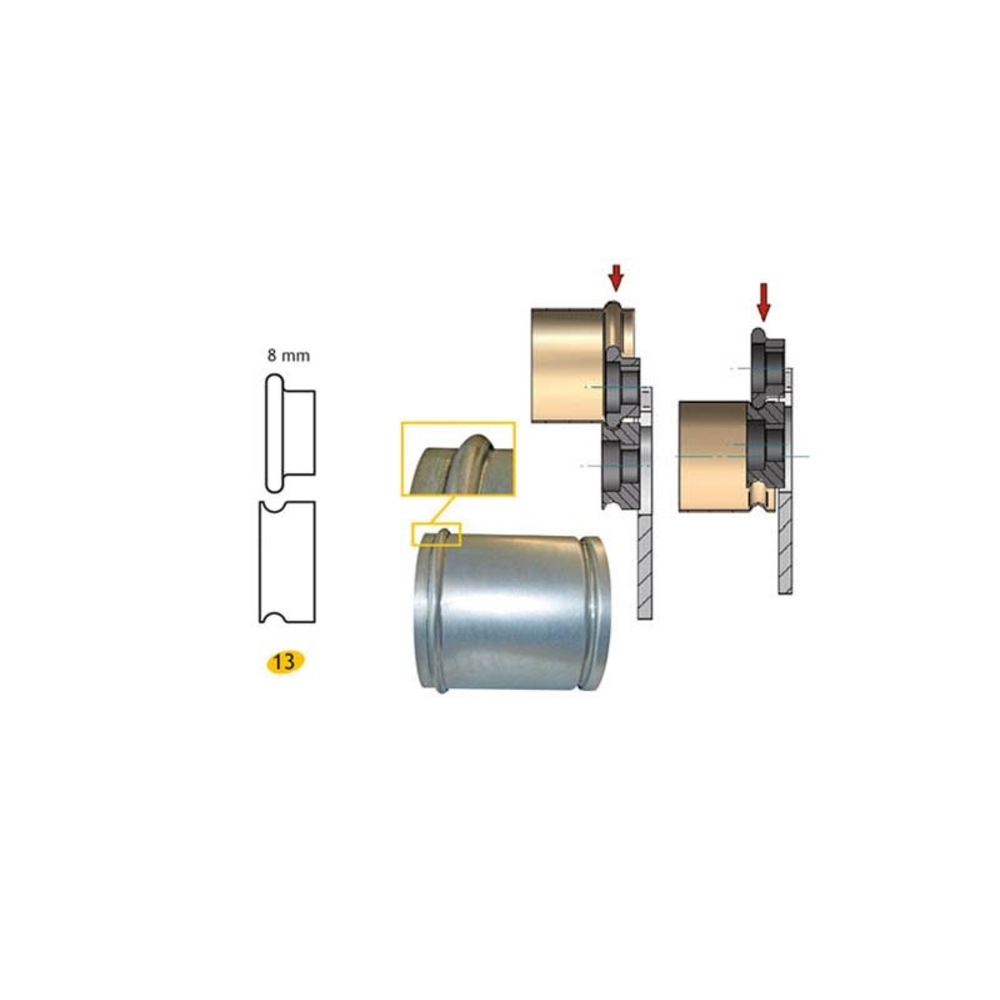 JEU DE MOLETTES N° 13 MOULURE DE 8 MM POUR BORDEUSE SB5 - JOUANEL INDUSTRIE - SB5MOL13