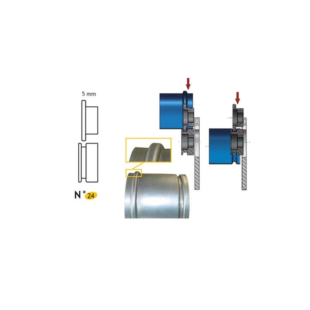 JEU DE MOLETTES N° 24 CARRÉS 5 MM POUR BORDEUSE SB5 - JOUANEL INDUSTRIE - SB5MOL24