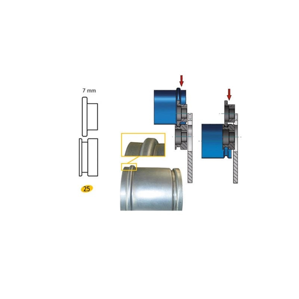 JEU DE MOLETTES N° 25 CARRÉ 7 MM POUR BORDEUSE SB5 - JOUANEL INDUSTRIE - SB5MOL25