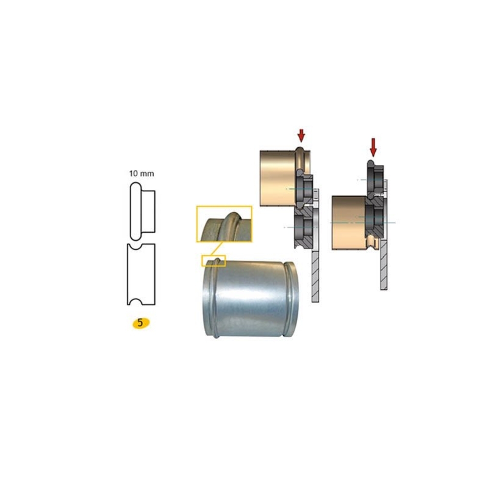 JEU DE MOLETTES N° 5 MOULURE DE 10 MM POUR BORDEUSE SB5 - JOUANEL INDUSTRIE - SB5MOL5