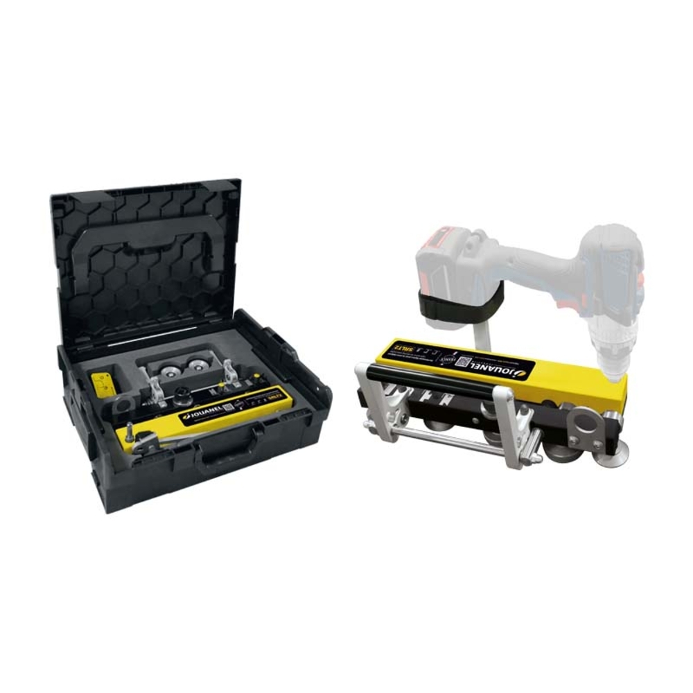 SERTISSEUSE LÉGÈRE POUR PLIS 1 ET 1+2 EN JOINT DEBOUT SUPPORT VISSEUSE + VALISE - JOUANEL INDUSTRIE - SRLT2