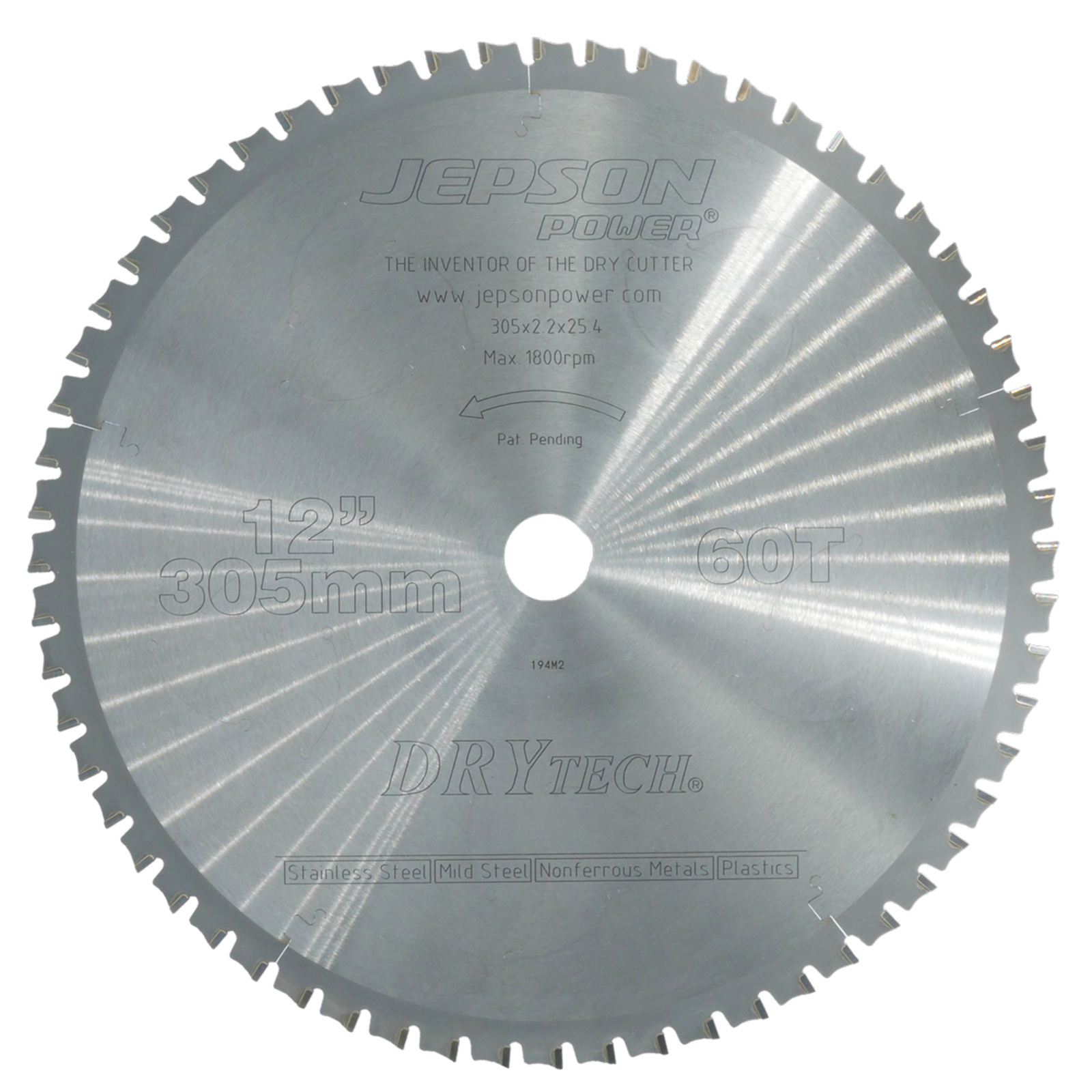 Lame carbure Drytech Ø 305 mm / 60D pour acier et d‘appoint dans l‘inox JEPSON - 600530 40