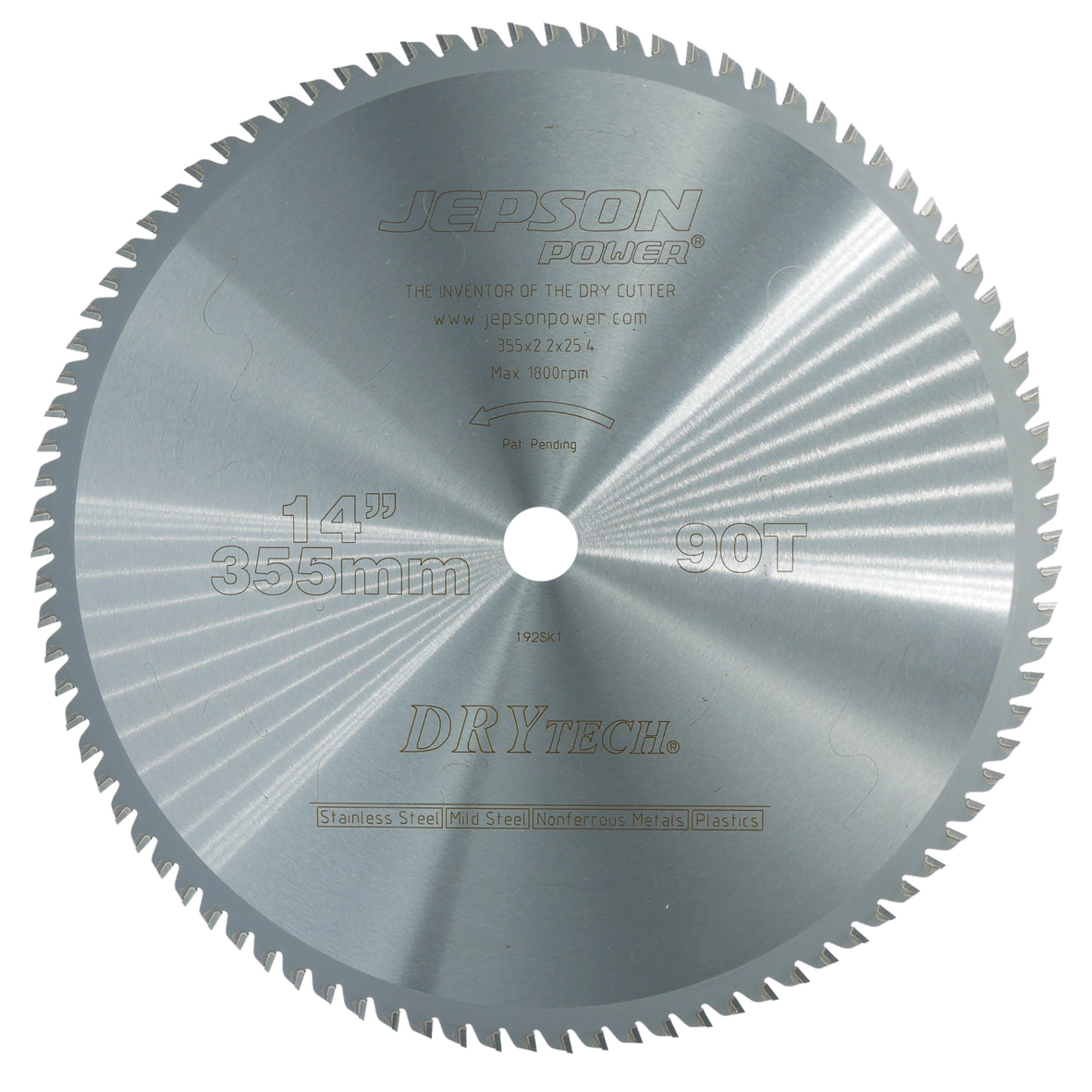 Lame carbure Drytech Ø 355 mm / 90D pour acier / inox - parois minces JEPSON - 600570