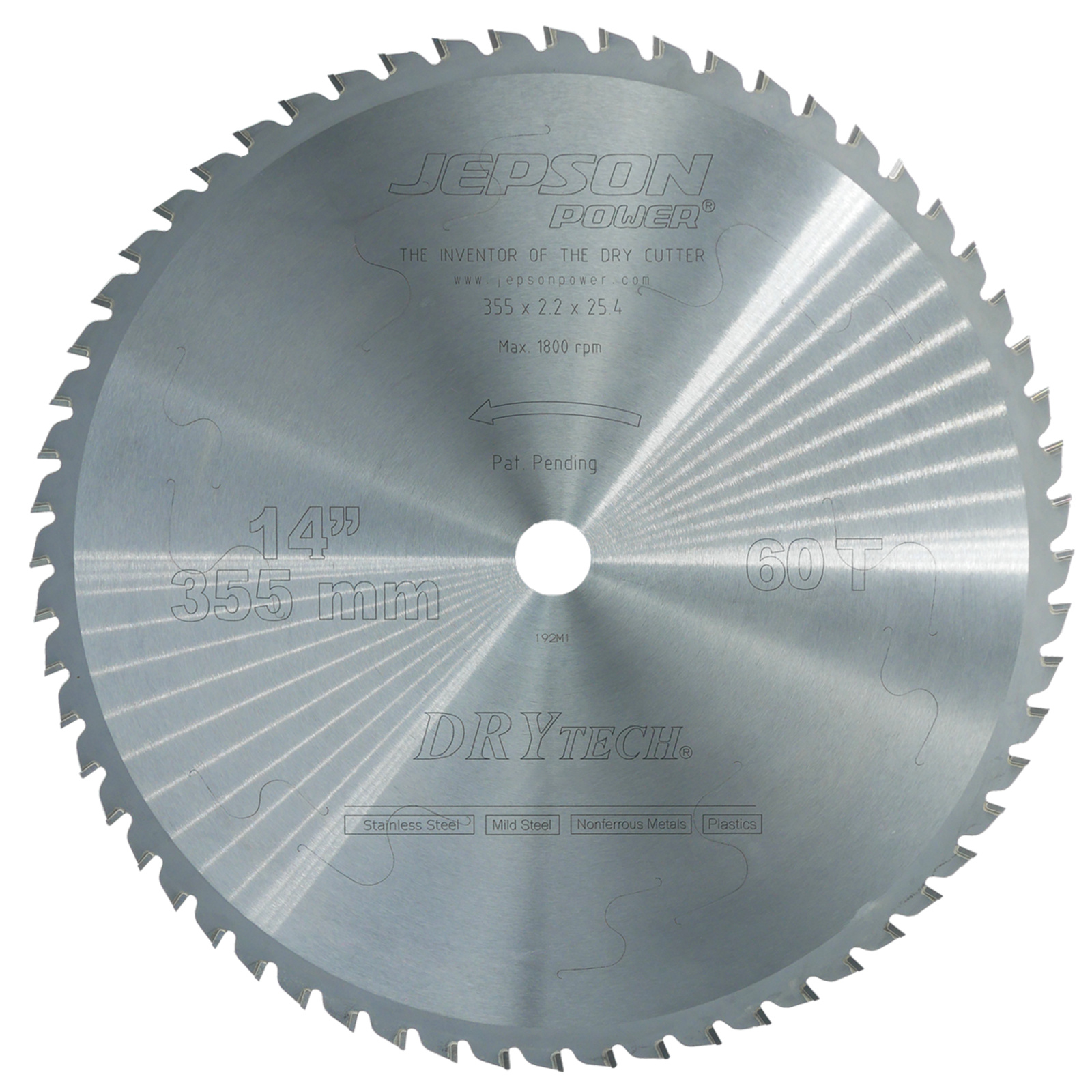 Lame carbure Drytech Ø 355 mm / 60D pour acier / inox - parois épaisses JEPSON - 600590