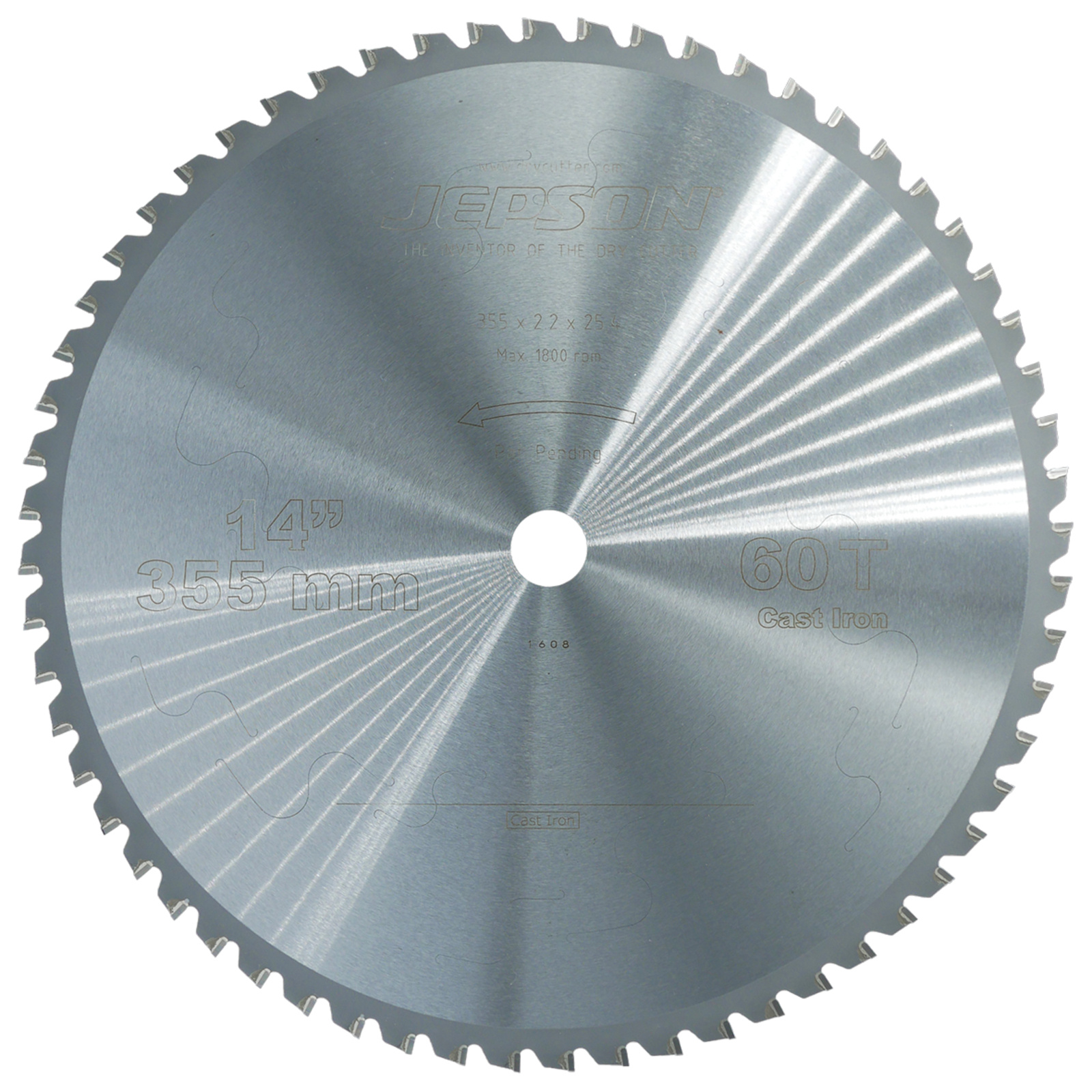 Lame carbure Drytech Ø 355 mm / 60D pour la coupe de la fonte JEPSON - 600591