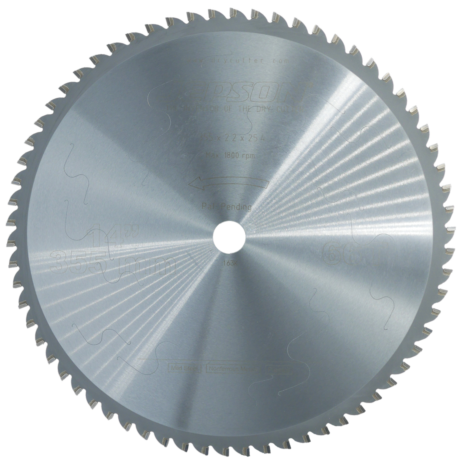 Lame carbure Drytech Ø 355 mm / 66D pour aciers courants JEPSON - 600595