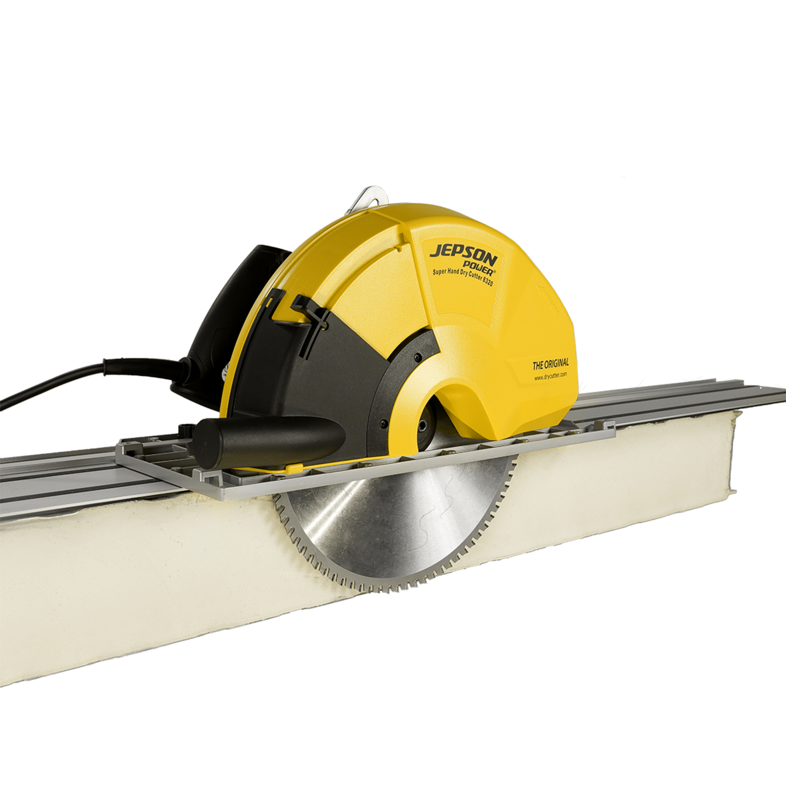 Super Hand Dry Cutter 8320 230V avec lame Ø 320/84D et rail-guide 1.400 mm avec 2 serre-joints JEPSON - 608270SET
