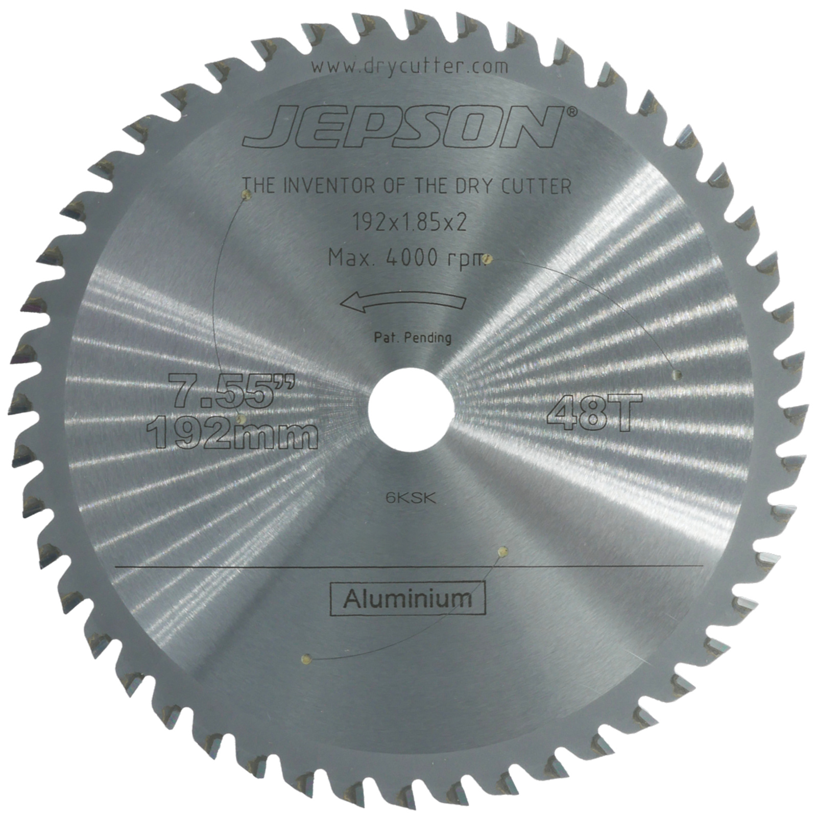 Lame carbure Drytech Ø 192 mm / 48D pour aluminium JEPSON - 719248A