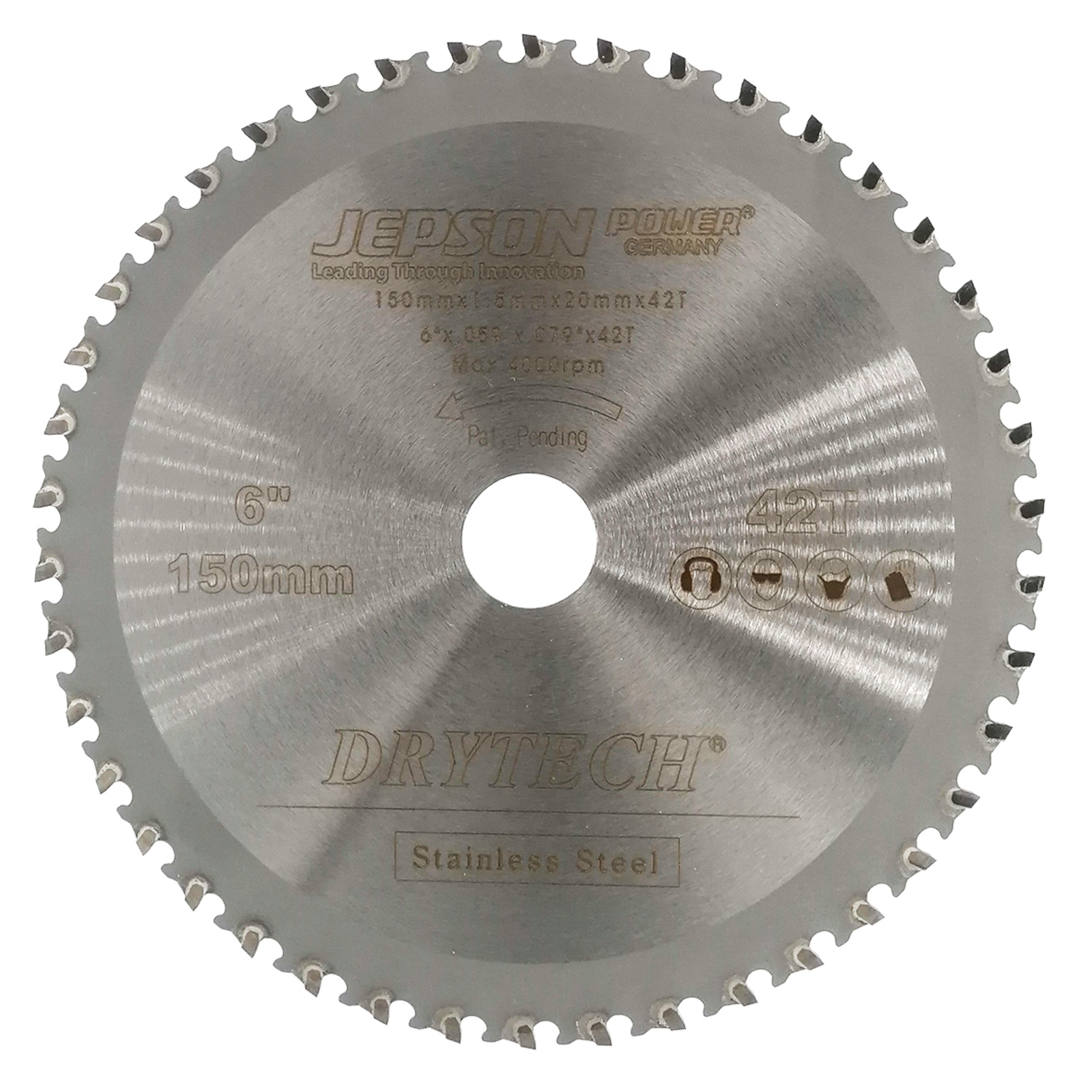 Lame carbure Drytech INOX pour machines sans fil Ø 150 mm / 42D pour inox JEPSON - 72115042I