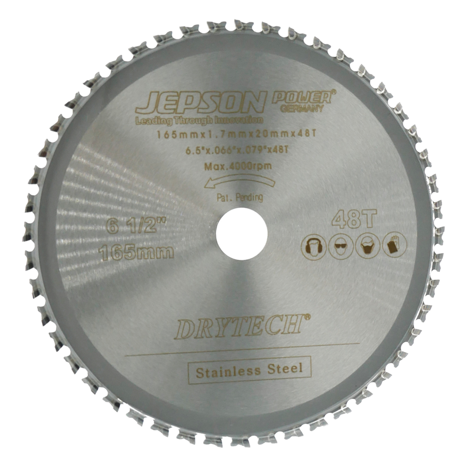 Lame carbure Drytech INOX pour machines sans fil Ø 165 mm / 48D pour inox JEPSON - 72116548I