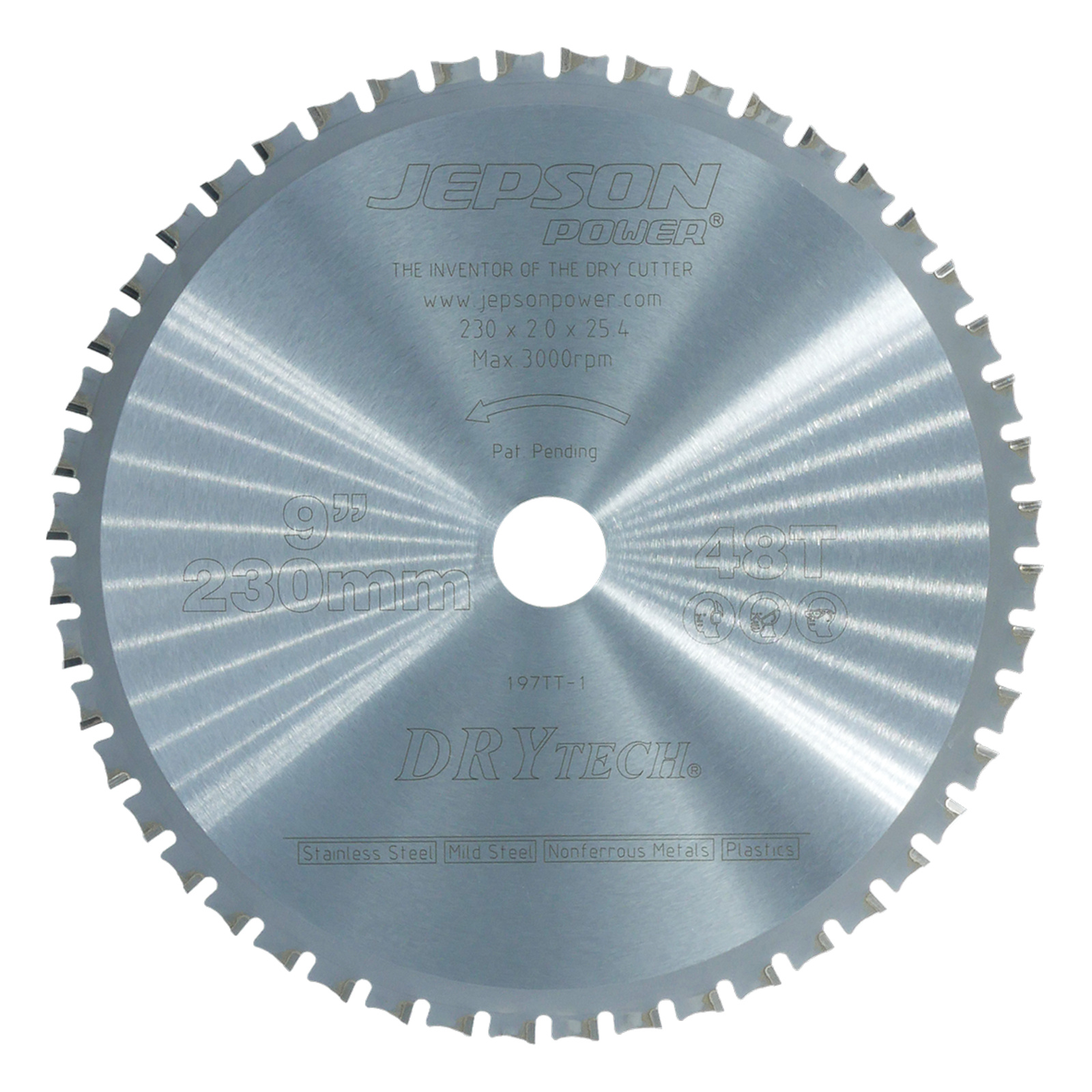 Lame carbure Drytech Ø 230 mm / 48D pour acier / inox JEPSON - 72123048I