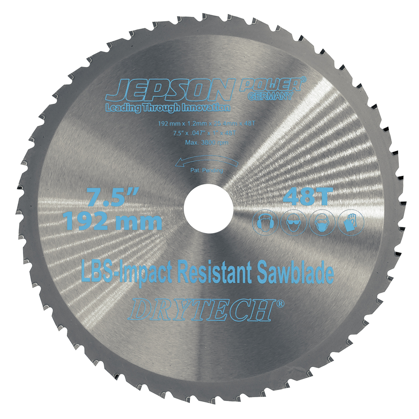Lame carbure Drytech LBS résistant aux chocs Ø 192 mm / 48D pour acier - parois minces JEPSON - 72219248