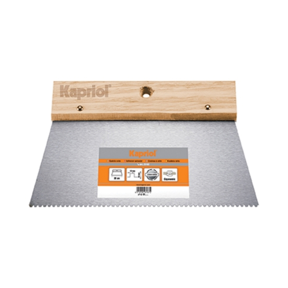 SPATULE A COLLE 20 DENT.  3x1.63 MANCHE BOIS - KAPRIOL - 23192