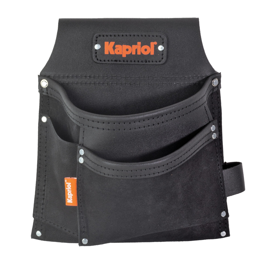 SAC CHARPENTIER EN PEAU 3 POCHES NOIR - KAPRIOL - 25055