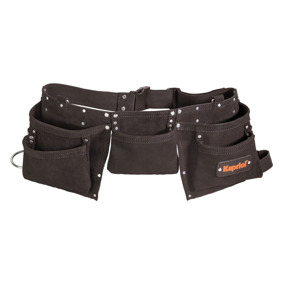 SAC CHARPENTIER DOUBLE EN CUIR 8 POCHES NOIR - KAPRIOL - 25057