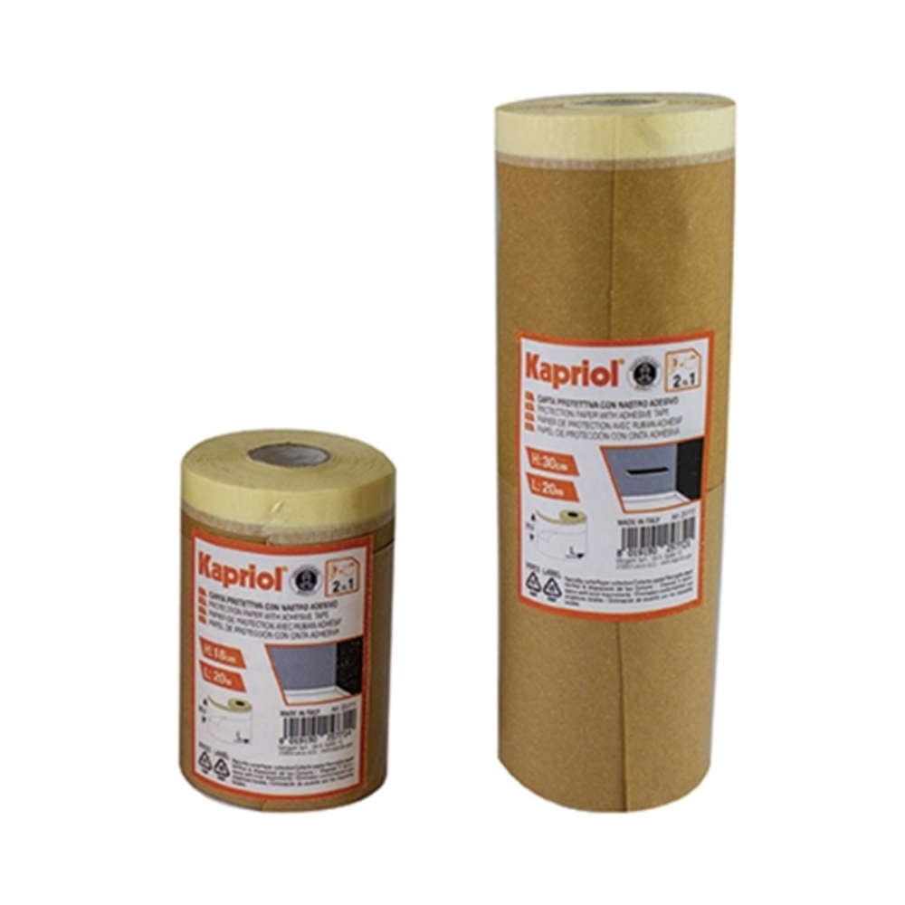 PAPIER DE PROTECTION AVEC RUBAN ADHESIF 30CMX20MT - KAPRIOL - 25772
