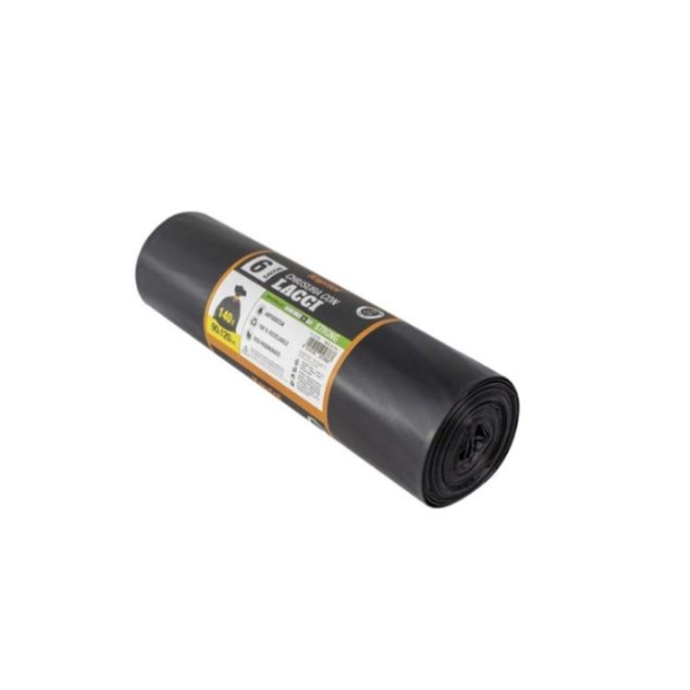 LOT DE 6 SACS A DECHETS AVEC CORDON 90x120cm - KAPRIOL - 25786