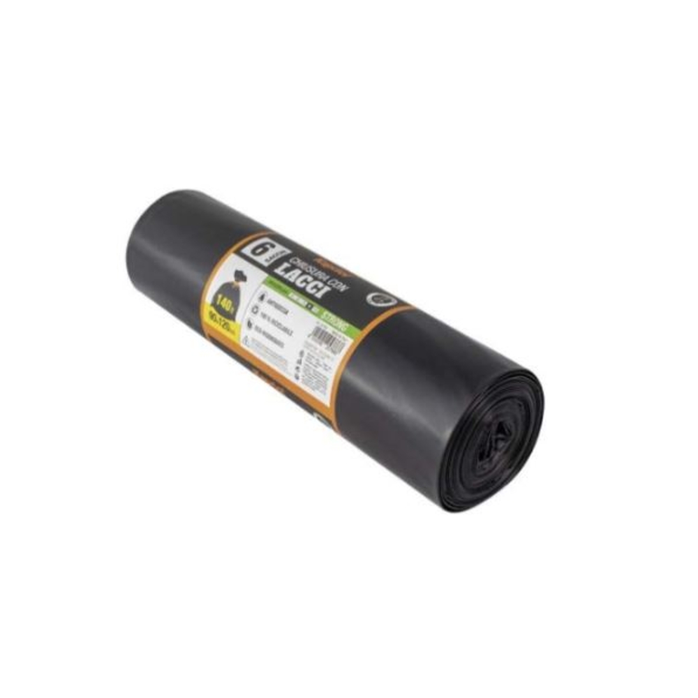 LOT DE 5 SACS A DECHETS AVEC CORDON 100x130 - KAPRIOL - 25787