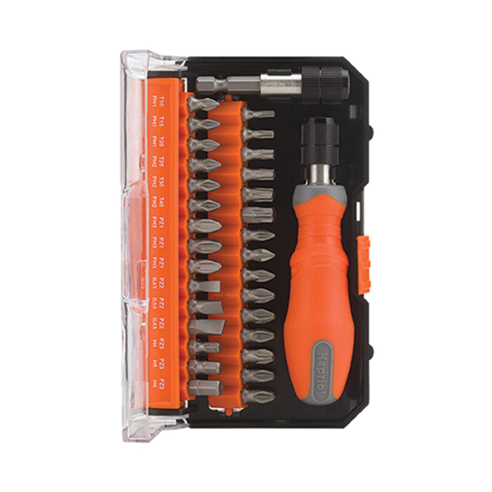 LOT DE INSERTS+POIGNEE PIVOTANTE 32 PIECES - KAPRIOL - 33557