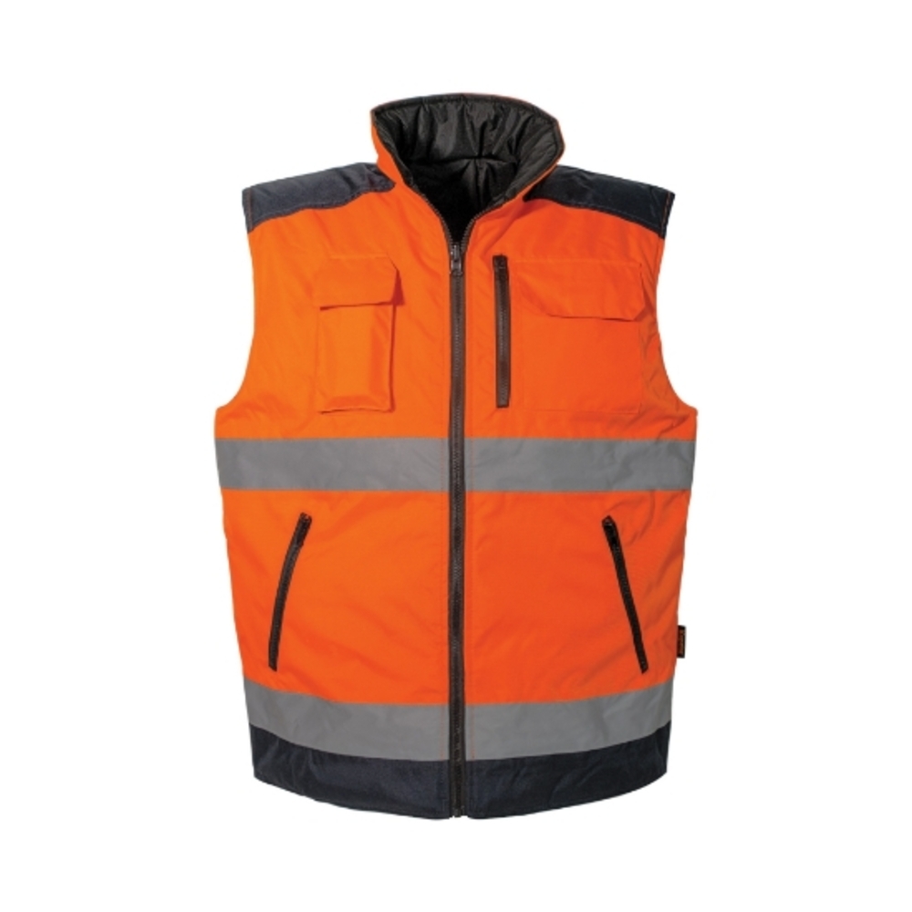 GILET HV ORANGE/BLEU REVERSIBLE - KAPRIOL