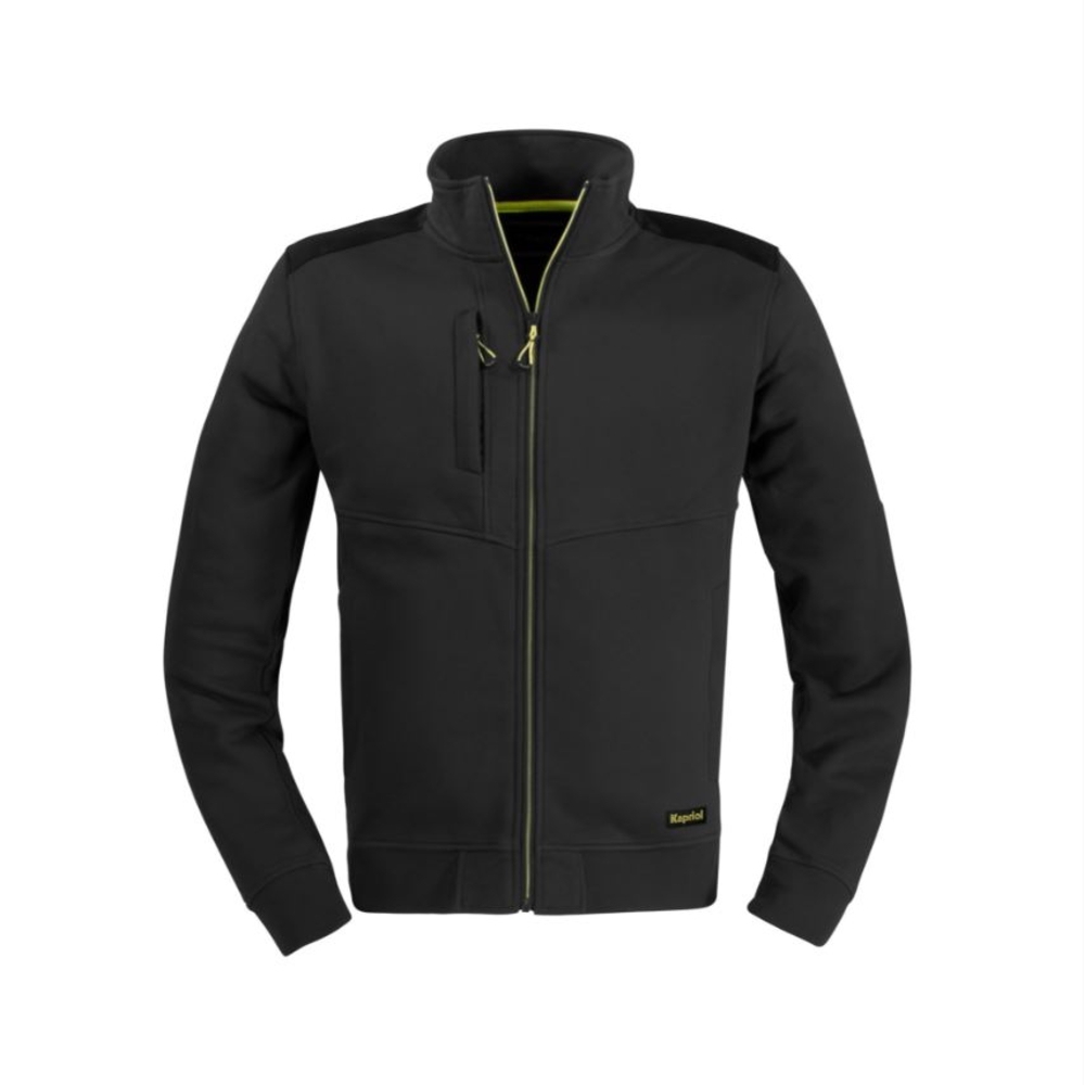 SWEAT-SHIRT SLICK FERMETURE ECLAIR LONGUE NOIR - KAPRIOL